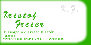 kristof freier business card
